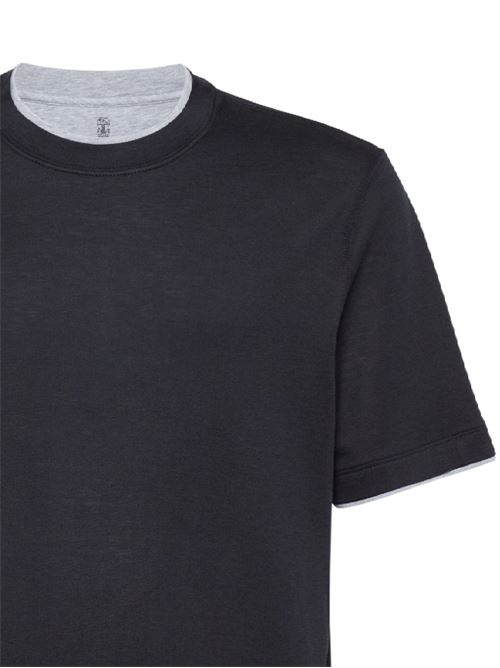 T-shirt with contrasting trim Brunello Cucinelli | MH8367427CGB88